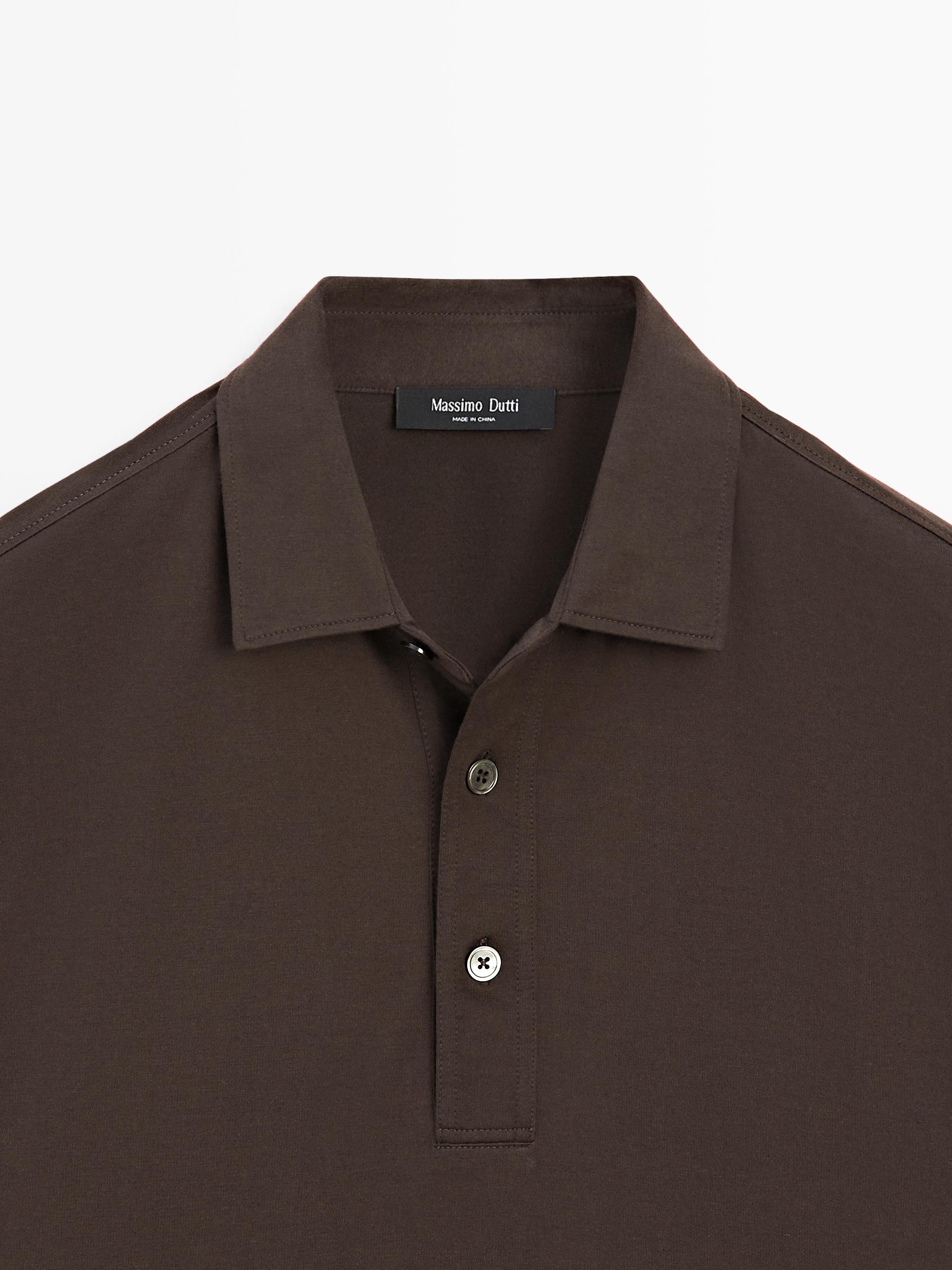 Cotton blend short sleeve polo shirt